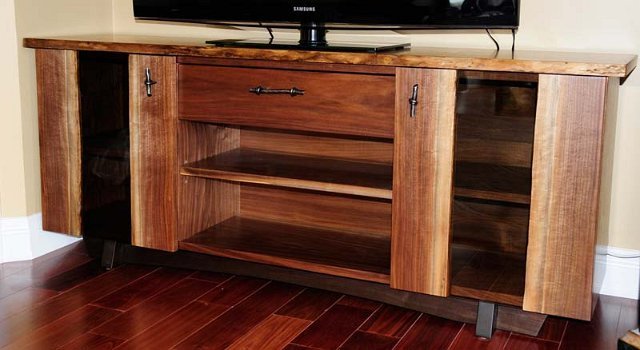 Walnut with Tinted Glass Entertainment Unit