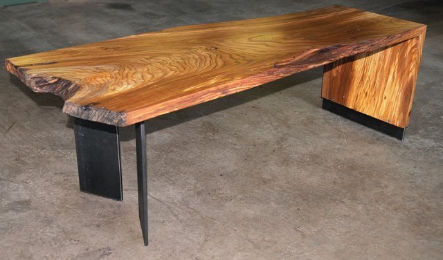 Elm and Steel Coffee Table