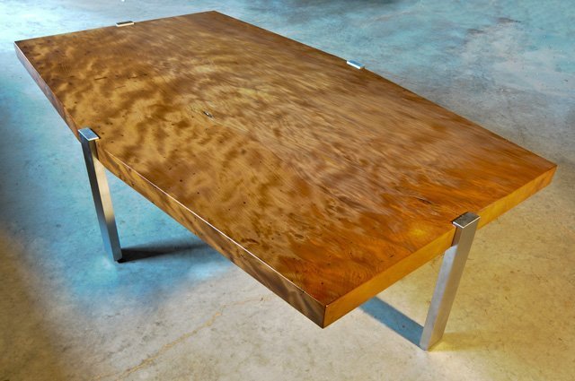Ancient Kauri and Stainless Steel Coffee Table